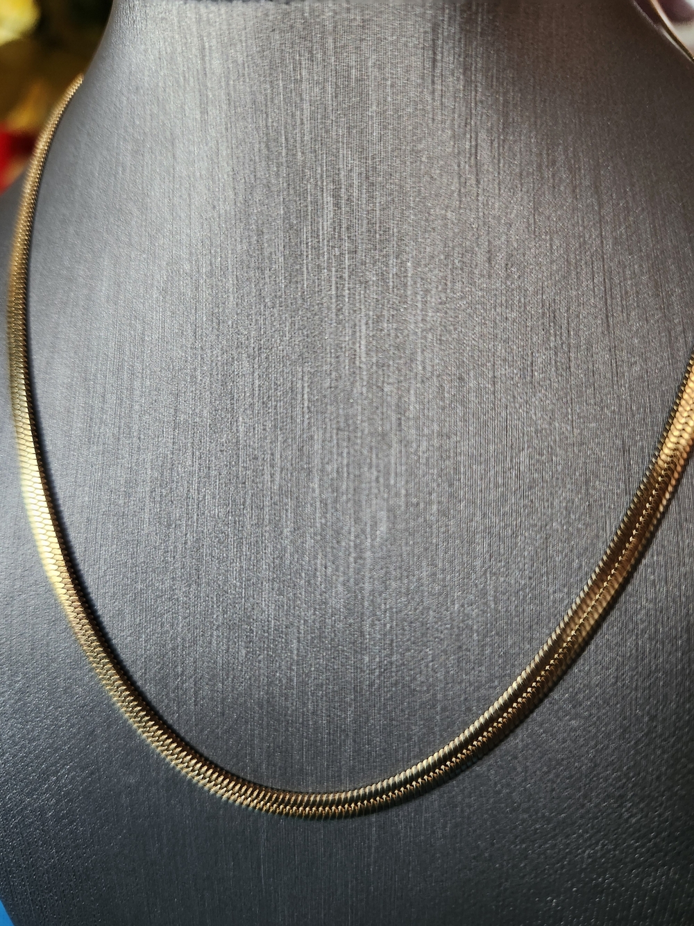 Gold Herringbone Chain Necklace...Stainless Stell